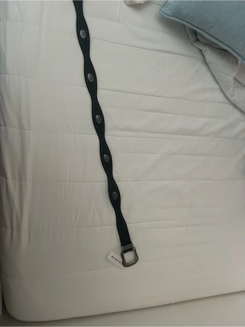Pacsun Black Western-Style Studded Leather Belt with Decorative Buckle
